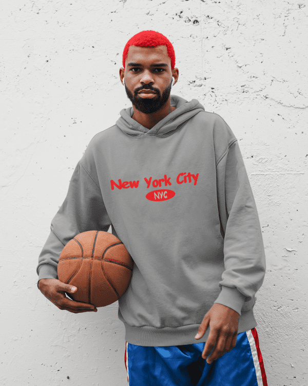Men's NUBLEND Hooded Sweatshirt Gry/ Red logo