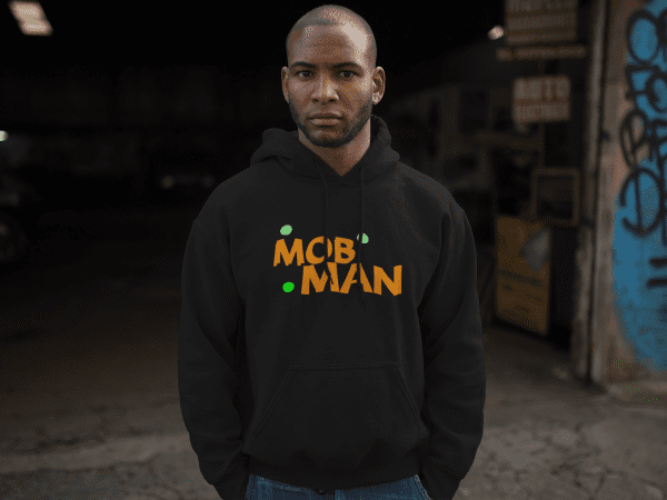Men's NUBLEND® Hooded Sweatshirt Blk/ /Orng Logo