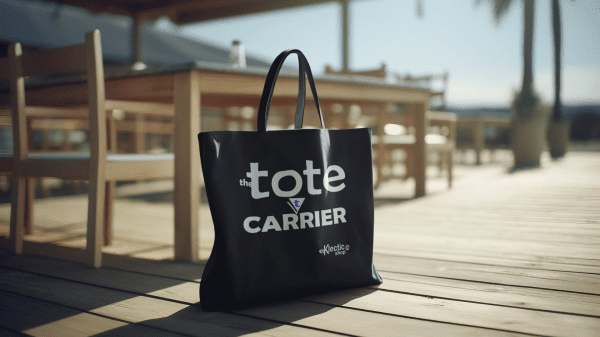 tote bag/ black-white letter