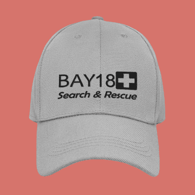 Ballcap/Bay18/Gry/BlkLttr