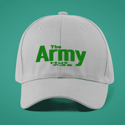 dad hat Ballcap Wht/ Grn Logo