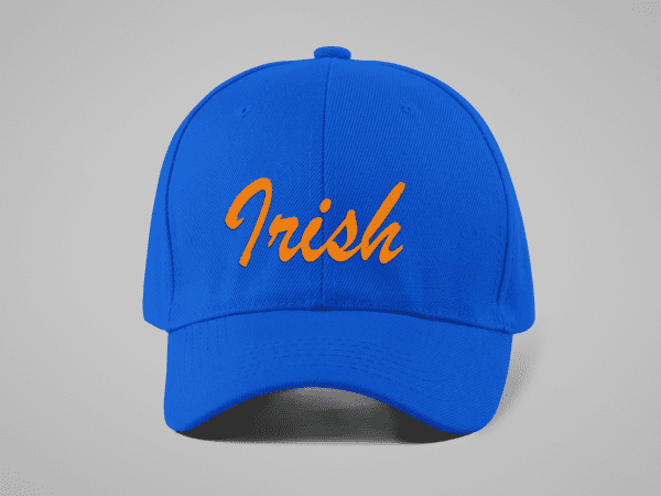 dad hat Ballcap Blu/ Irish W/Orng Logo