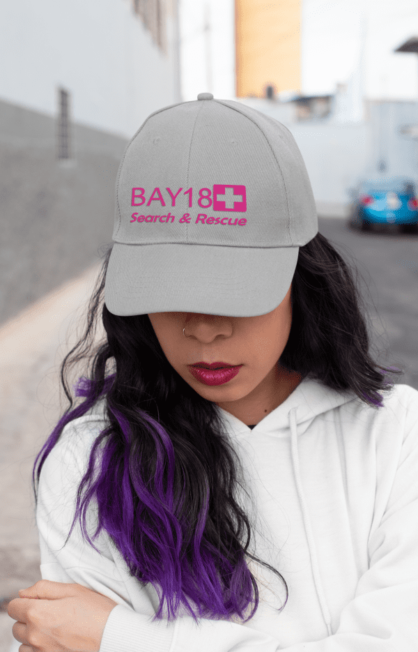 Ballcap/Bay18/Gry/Red/Lttr