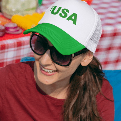 Ballcap/USA3Star/Wht-GrnBrim/Grn/Lttr